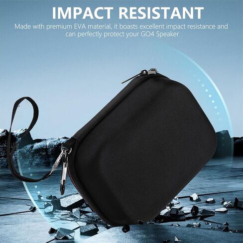 حافظة Hianjoo صلبة متوافقة مع JBL Go 4، حقيبة حمل EVA للسفر لمكبر صوت بلوتوث، حافظة واقية مقاومة للصدمات والغبار مع بطانة وحبل، أسود in Kuwait