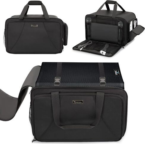 حقيبة حمل مكبر الصوت متوافقة مع QSC K8، حقيبة تخزين محمولة مع إسفنجة سميكة لخزائن مكبر الصوت المدمجة مقاس 8 بوصات، وتخزين الميكروفون، والكابل، ومحول للحفلة، والفرقة، والبروفة، والحقيبة فقط in Kuwait