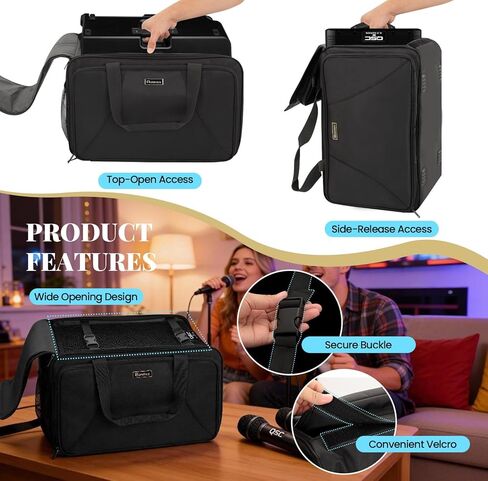 حقيبة حمل مكبر الصوت متوافقة مع QSC K8، حقيبة تخزين محمولة مع إسفنجة سميكة لخزائن مكبر الصوت المدمجة مقاس 8 بوصات، وتخزين الميكروفون، والكابل، ومحول للحفلة، والفرقة، والبروفة، والحقيبة فقط in Kuwait