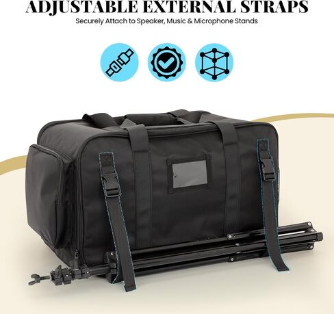 حقيبة حمل مكبر الصوت متوافقة مع QSC K8، حقيبة تخزين محمولة مع إسفنجة سميكة لخزائن مكبر الصوت المدمجة مقاس 8 بوصات، وتخزين الميكروفون، والكابل، ومحول للحفلة، والفرقة، والبروفة، والحقيبة فقط in Kuwait