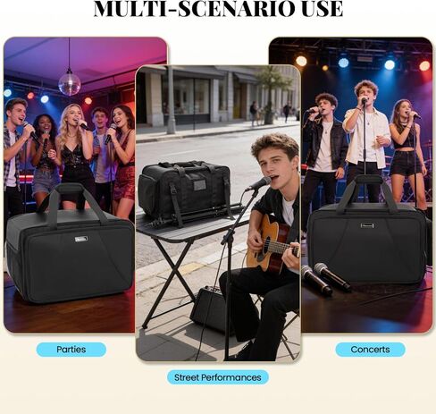 حقيبة حمل مكبر الصوت متوافقة مع QSC K8، حقيبة تخزين محمولة مع إسفنجة سميكة لخزائن مكبر الصوت المدمجة مقاس 8 بوصات، وتخزين الميكروفون، والكابل، ومحول للحفلة، والفرقة، والبروفة، والحقيبة فقط in Kuwait