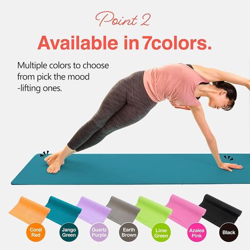 بساط اليوجا الاحترافي من Primasole بسمك 1/4 بوصة - بساط تمرين مقاوم للانزلاق لليوجا وصالة الألعاب الرياضية والتدريبات المنزلية - بساط لياقة بيلاتيس عالي الكثافة مضاد للانزلاق (أخضر الغابة) in Kuwait