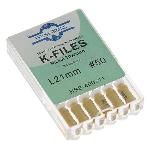 400311 HSB Endodontic K-Files NiTi 21mm #50 6/Pk in Saudi Arabia