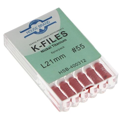 400312 HSB Endodontic K-Files NiTi 21mm #55 6/Pk in Saudi Arabia