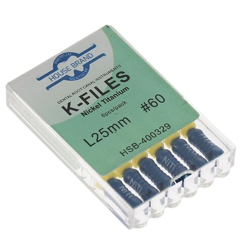 400329 HSB Endodontic K-Files NiTi 25mm #60 6/Pk in Saudi Arabia