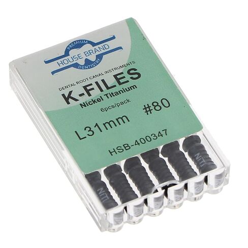 400347 HSB Endodontic K-Files NiTi 31mm #80 6/Pk in Saudi Arabia