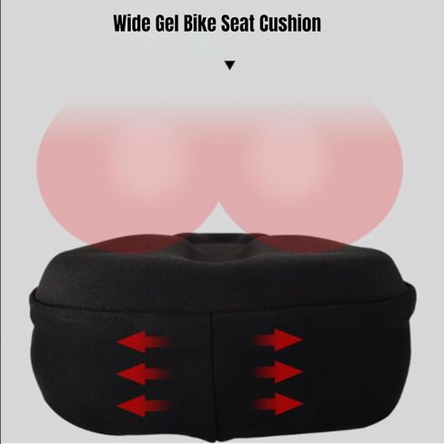 Seat Cushion for Bike: Adjustable Bicycle Seat Cover Silicone Gel and Memory Foam Padded Universal Fit for Peloton Stationary Mountain Road Ebike in Saudi Arabia