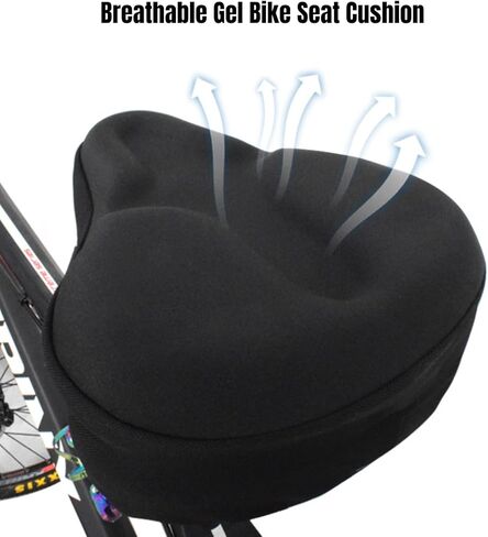 Seat Cushion for Bike: Adjustable Bicycle Seat Cover Silicone Gel and Memory Foam Padded Universal Fit for Peloton Stationary Mountain Road Ebike in Saudi Arabia