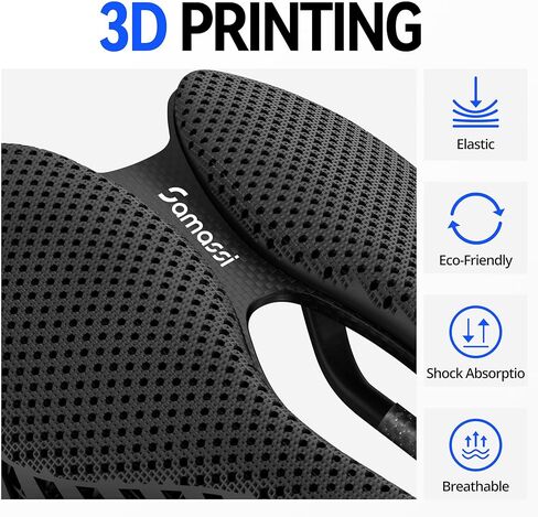 3D Printed Bike Saddle | Comfortable Road Bike Seat Cushion for Men and Women| Lightweight Carbon Fiber Bicycle Seat, Shock Absorbing and Breathable | Ideal for MTB BMX XC Gravel Bikes in Saudi Arabia