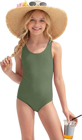 Girls One Piece Swimsuits 3-12Y Quick Dry Cutout Back Bathing Suit Toddler Wide Straps Crotch Liner Beach Swimwear in Saudi Arabia