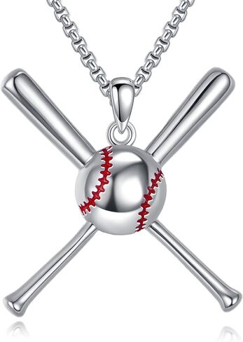قلادة البيسبول 925 الفضة الاسترليني البيسبول قلادة معلقة هدايا مجوهرات رياضية للنساء in Kuwait