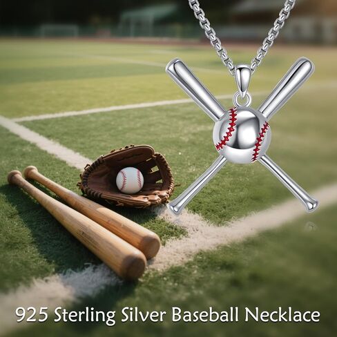 قلادة البيسبول 925 الفضة الاسترليني البيسبول قلادة معلقة هدايا مجوهرات رياضية للنساء in Kuwait