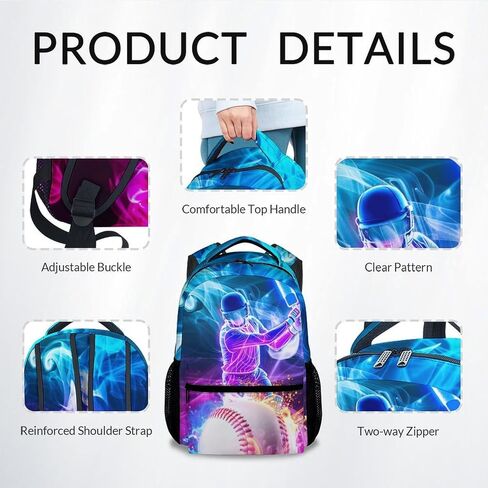 Backpack for Boys Baseball Backpacks with Padded Shoulder Straps - Kids Sports BookBag with Padded Shoulder Straps, Durable School Supplies for Teens Boys (17 Inch) in Saudi Arabia