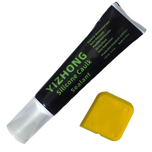 YIZHONG Silicone Sealant Caulk, 4.2 oz Tube for Bathroom & Kitchen, Easy Squeeze & Smooth Application, Low Odor (Clear 125ml) in Kuwait