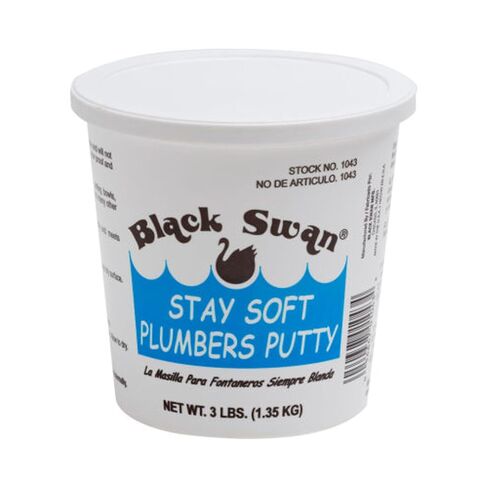 Black Swan Stay Soft Plumbers Putty, 3lbs - Crack-Resistant, Ideal for Sink Drain, Faucets & Fixtures, Stretchable Plumber Putty - White in Saudi Arabia
