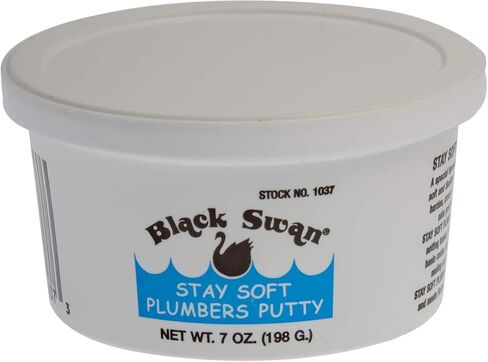 معجون بلاك سوان ستاي سوفت سباك، 3 رطل - مقاوم للتشقق، مثالي لتصريف الحوض والصنابير والتركيبات، معجون سباك قابل للتمدد - أبيض in Kuwait