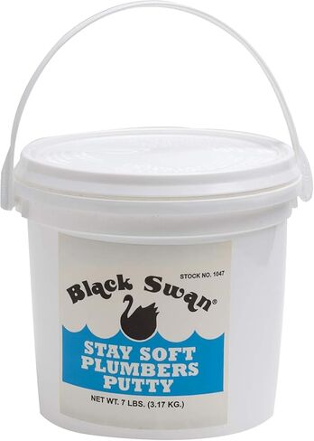 Black Swan Stay Soft Plumbers Putty, 3lbs - Crack-Resistant, Ideal for Sink Drain, Faucets & Fixtures, Stretchable Plumber Putty - White in Saudi Arabia