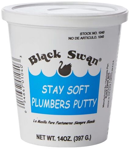 Black Swan Stay Soft Plumbers Putty, 3lbs - Crack-Resistant, Ideal for Sink Drain, Faucets & Fixtures, Stretchable Plumber Putty - White in Saudi Arabia