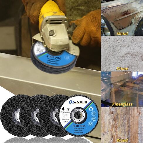 15 Pcs 4-1/2" x 7/8" Strip Discs Bulk, Paint Stripping and Rust Removal Wheels for Angle Grinders, Abrasive Grinding Discs for Metal, Wood, and Fiberglass in Saudi Arabia