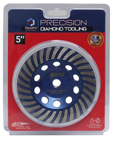 DT-CW-5-CONT-COARSE-T عجلة كأس لتلميع الخرسانة توربو ذات حافة مستمرة 5 بوصة للزوايا الدائرية، خشنة in Kuwait