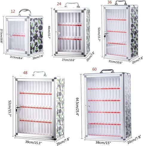 48 Slots Aluminum Alloy Phone Storage Cabinet, Wall-Mounted Phone Storage Box with Lock, Handle, Phone Organizer for Classroom, Factory, Summer Camp (48) in Saudi Arabia