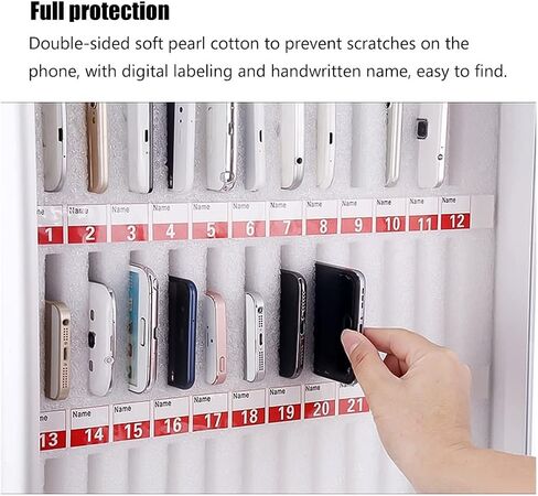 48 Slots Aluminum Alloy Phone Storage Cabinet, Wall-Mounted Phone Storage Box with Lock, Handle, Phone Organizer for Classroom, Factory, Summer Camp (48) in Saudi Arabia