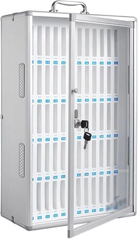 Phone Storage Cabinet School Cell Phone Safe Mobile Phone Cabinet with Cooling Holes Cell Phone Storage Cabinet with Lock Training Mobile Phone Storage Box Improve W0 bits (Silver-60 bits) in Saudi Arabia