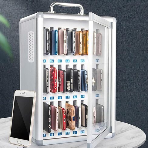 Phone Storage Cabinet School Cell Phone Safe Mobile Phone Cabinet with Cooling Holes Cell Phone Storage Cabinet with Lock Training Mobile Phone Storage Box Improve W0 bits (Silver-60 bits) in Saudi Arabia