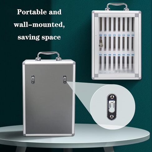 Phone Storage Cabinet School Cell Phone Safe Mobile Phone Cabinet with Cooling Holes Cell Phone Storage Cabinet with Lock Training Mobile Phone Storage Box Improve W0 bits (Silver-60 bits) in Saudi Arabia