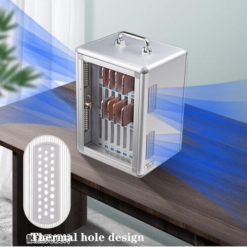 Phone Storage Cabinet School Cell Phone Safe Mobile Phone Cabinet with Cooling Holes Cell Phone Storage Cabinet with Lock Training Mobile Phone Storage Box Improve W0 bits (Silver-60 bits) in Saudi Arabia