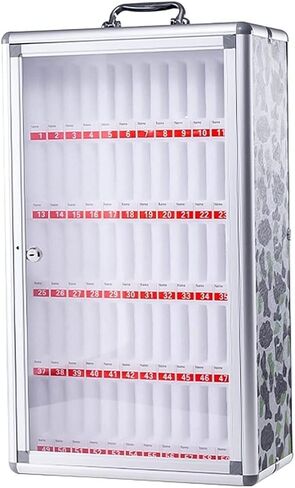 48 Slots Aluminum Alloy Phone Storage Cabinet, Wall-Mounted Phone Storage Box with Lock, Handle, Phone Organizer for Classroom, Factory, Summer Camp (48) in Saudi Arabia