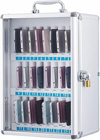 Metal 60 Slots Phone Storage Cabinet, Wall-Mounted Phone Storage Box Holder with Lock & Handle, Phone Box for Classroom, School, Factory, Meeting Room0 (Onecolor-60) in Saudi Arabia