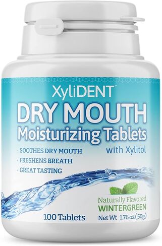 أقراص XyliDENT Xylitol من Nature's Stance لتخفيف جفاف الفم - تحفز اللعاب، وتنعش التنفس، وتقلل من إنتاج الأحماض، وتخفف سريع المفعول، 100 قطعة (وينترجرين) in Kuwait