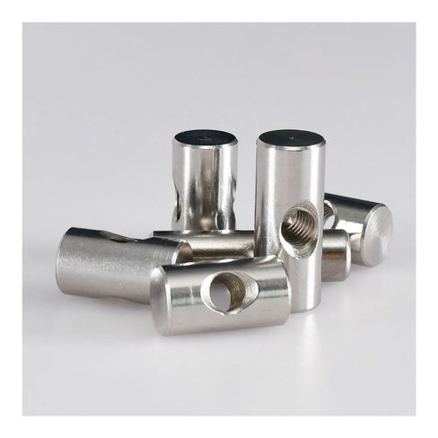 2/10/20pcs M4 M5 M6 304 Stainless Steel Barrel Nuts Cylindrical Pin Dowel Cross Hole Hammer Embedded Nut for Wood Furniture Accessories Hand Nut (Size : M5x16 (10Pcs)) in Saudi Arabia
