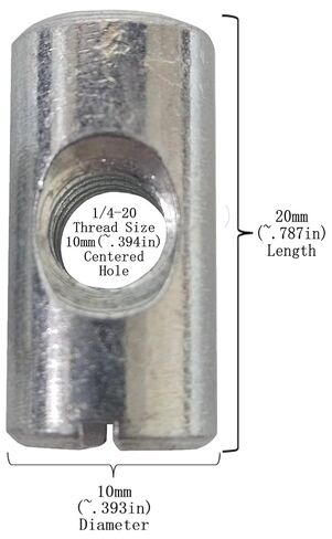 (100) مسامير متقاطعة/صواميل أسطوانية - 1/4-20 20 مم × 10 مم CNC مطلي بالزنك in Kuwait