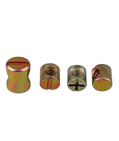 Stainless Steel Barrel Cylindrical Pin，Cross Hole Pack of 10 M6 M8 Barrel Nuts for Furniture(10pcs,M6x12(Slotted Iron)) in Kuwait