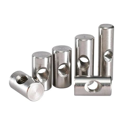 RWRAPS 2/10/20 قطعة M4 M5 M6 304 مسامير أسطوانية من الفولاذ المقاوم للصدأ دبوس وتد متقاطع وفتحة متقاطعة صامولة مدمجة لملحقات الأثاث الخشبي (الحجم: M6x14 (5 قطع)) in Kuwait