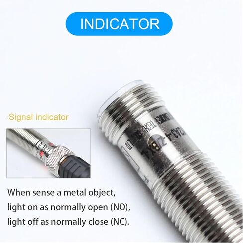 IP65 M12 inductive Proximity Sensor NPN PNP DC10-30V 4-pin Connection Cylindrical Metal Proximity Switch LJ12A3 Series(Llj12a3-8-f 4mm,PNP NO -P1-T) in Saudi Arabia