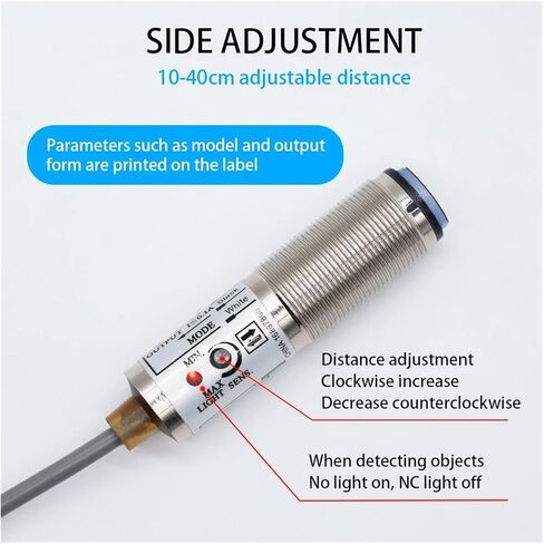 CDD-40N Diffuse Reflection photoelectric Switch Sensor 10-40cm Adjustable Infrared Detection NPN 24V DC Four-Wire 12V(CDD-11N) in Saudi Arabia