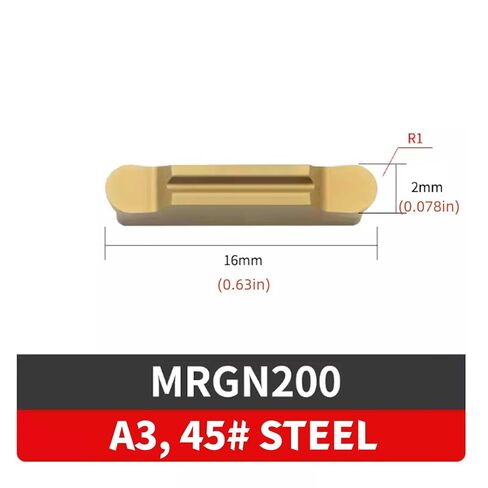 MRGN200 MRGN300 MRGN400 10 قطع من الكربيد المطلي بالقصدير برأس مستدير من الكربيد 2 مم 3 مم 4 مم عرض كربيد الحز لأداة قطع الحز للمخرطة MGEHR/MGIVR (إدراج أصفر MRGN200-U) in Kuwait