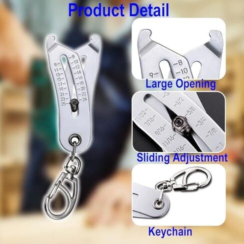 2PCS Portable Precision Thread Size Checker Keychain,Mini Bol Thead Size Finder Tool, Nut and Bolt identifier Thread Gauge Keychain for Automotive, Mechanical & DIY Use | Fast Accurate Measurement in Saudi Arabia