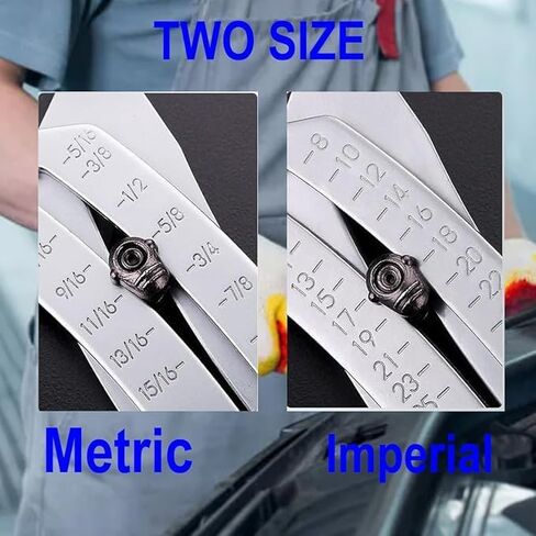 2PCS Portable Precision Thread Size Checker Keychain,Mini Bol Thead Size Finder Tool, Nut and Bolt identifier Thread Gauge Keychain for Automotive, Mechanical & DIY Use | Fast Accurate Measurement in Saudi Arabia