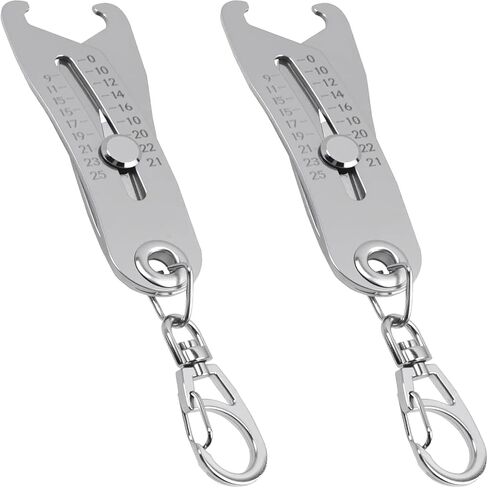 2Pcs Portable Bolt Size Finder Keychain, Thread Checker & Identifier for Nuts Bolts, Portable Measuring Device with Dual Scale for Fast Accurate Measurement in Saudi Arabia