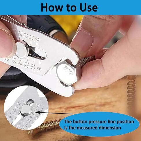 2Pcs Portable Bolt Size Finder Keychain, Thread Checker & Identifier for Nuts Bolts, Portable Measuring Device with Dual Scale for Fast Accurate Measurement in Saudi Arabia
