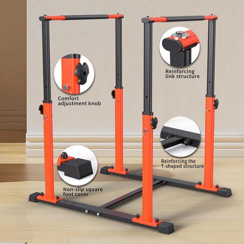 محطة Dip Bar للتمارين الرياضية واللياقة البدنية، شريط Dip Bar 3 مستويات قابل للتعديل لارتفاع الغمس بوزن 400 رطل، محطة غمس للتمارين الرياضية لكامل الجسم in Kuwait
