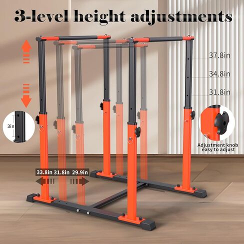 محطة Dip Bar للتمارين الرياضية واللياقة البدنية، شريط Dip Bar 3 مستويات قابل للتعديل لارتفاع الغمس بوزن 400 رطل، محطة غمس للتمارين الرياضية لكامل الجسم in Kuwait