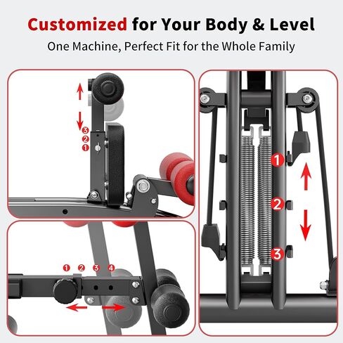 جهاز seanleecore Ab مع جهاز القرفصاء، مدرب عضلات البطن متعدد الوظائف قابل للتعديل، مقعد تمرين البطن للجيم المنزلي، جهاز الجلوس للبطن والأرداف، كرسي تمرين لتمرين الجسم بالكامل in Kuwait