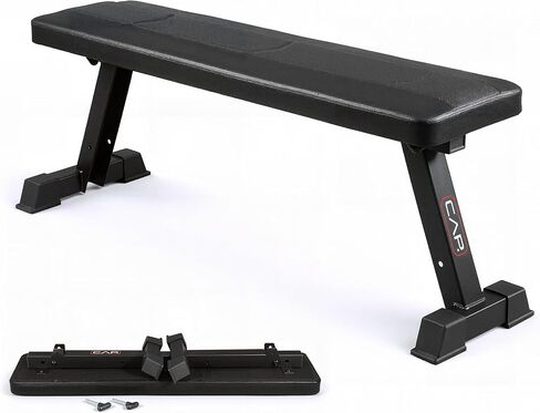 CAP Barbell Foldable Flat Weight Bench | Folding Workout Bench with Steel Frame, Thick Box-Stitched Padding & 600 LB Capacity | Compact Home Gym Strength Training Bench in Saudi Arabia