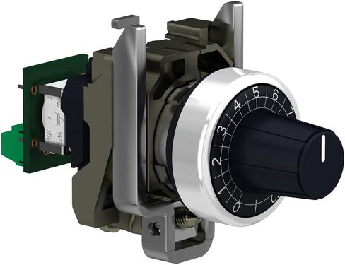 Schneider Electric XB4BD912R10K Harmony XB4 Complete Potentiometer Analog Control for Industrial Machinery, Fits 22mm Openings, Metal in Saudi Arabia