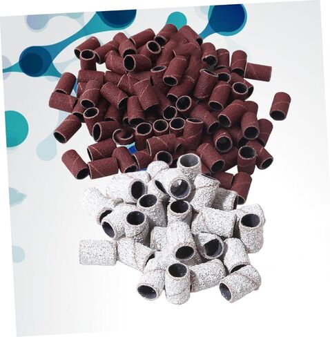 100Pcs Manicure Sanding Bands Set Professional Nail Grinding Sleeves for Gel Polish Removal 180# Brown 120# White Grit for Salon Use in Saudi Arabia